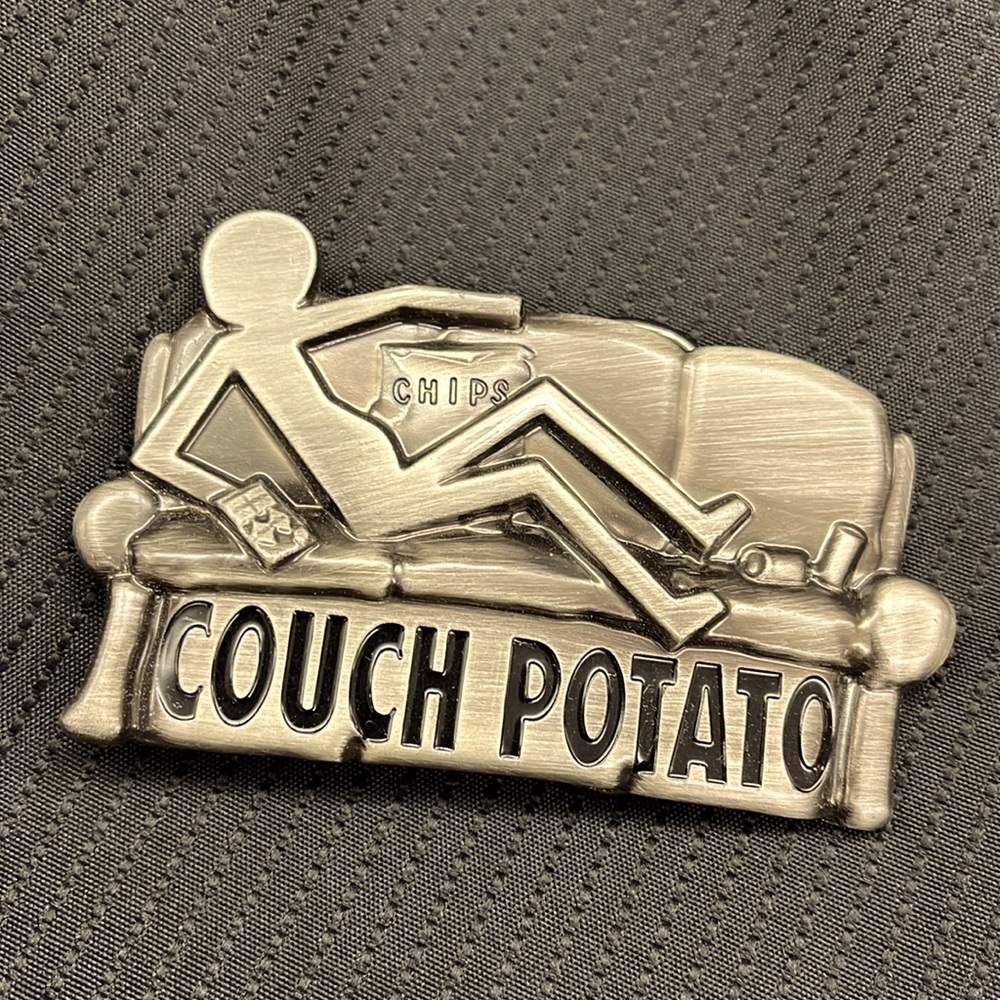 Couch Potato Humorous Jokester Belt Buckle NEW